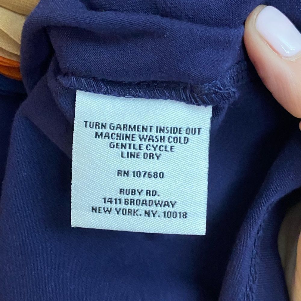 Ruby Rd Navy Embellished Top 3/4 Sleeve Petite Me… - image 6